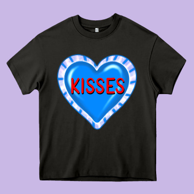 Valentine's Day Hearts Heavy Core Tee Designed By Fadigitalartstudio