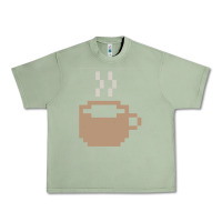 Oil Green pixel coffee Urban Heavy Tee - linhVisuals