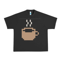 Pigment Black pixel coffee Urban Heavy Tee - linhVisuals