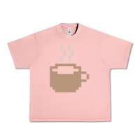 Salmon pixel coffee Urban Heavy Tee - linhVisuals