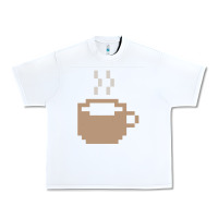 White pixel coffee Urban Heavy Tee - linhVisuals
