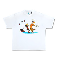 White calvin music Urban Heavy Tee - linhVisuals