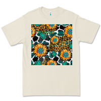 Bone gemstone sunflower leopard seamless pattern Premium Tee - BundleAndBundleShop