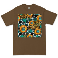 Cacao gemstone sunflower leopard seamless pattern Premium Tee - BundleAndBundleShop