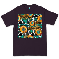 Plum gemstone sunflower leopard seamless pattern Premium Tee - BundleAndBundleShop