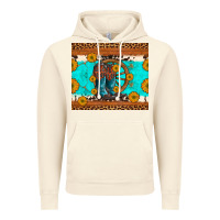 Vintage Artic cowboy boots and sunflowers turquoise leopard background Vintage Hoodie - Artiststas
