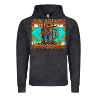 Vintage Black cowboy boots and sunflowers turquoise leopard background Vintage Hoodie - Artiststas