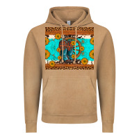 Vintage Camel cowboy boots and sunflowers turquoise leopard background Vintage Hoodie - Artiststas