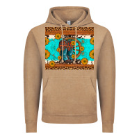 Vintage Coffee cowboy boots and sunflowers turquoise leopard background Vintage Hoodie - Artiststas