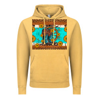 Vintage Mustard cowboy boots and sunflowers turquoise leopard background Vintage Hoodie - Artiststas