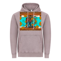 Vintage Zinc cowboy boots and sunflowers turquoise leopard background Vintage Hoodie - Artiststas