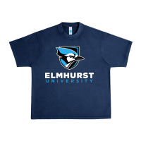 Navy elmhurst university Urban Heavy Tee - linhVisuals