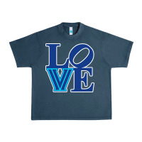 Midnight Navy villanova love Urban Heavy Tee - linhVisuals