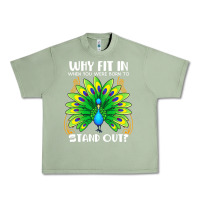 Oil Green peacock inspired beautiful color bird (3) Urban Heavy Tee - linhVisuals