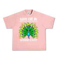 Salmon peacock inspired beautiful color bird (3) Urban Heavy Tee - linhVisuals