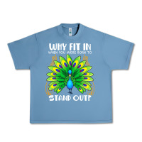 Pebble Blue peacock inspired beautiful color bird (3) Urban Heavy Tee - linhVisuals