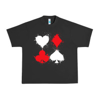 Pigment Black playing cards poker heart spade club Urban Heavy Tee - linhVisuals