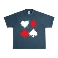 Midnight Navy playing cards poker heart spade club Urban Heavy Tee - linhVisuals