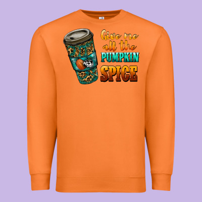 Watercolor Give Me All The Pumpkin Spice Premium Sweatshirt Designed By Ranaportraitstore