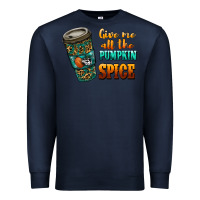 Navy watercolor give me all the pumpkin spice Premium Sweatshirt - RanaPortraitStore