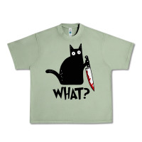 Oil Green Halloween Cat With Knife What Urban Heavy Tee - linhVisuals