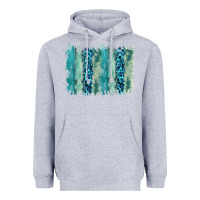 Heather Grey turquoise leopard watercolor brushstroke background Heavyweight Hoodie - RanaPortraitStore