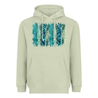 Matcha turquoise leopard watercolor brushstroke background Heavyweight Hoodie - RanaPortraitStore