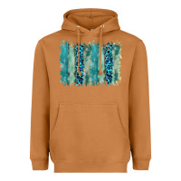 Meerkat turquoise leopard watercolor brushstroke background Heavyweight Hoodie - RanaPortraitStore