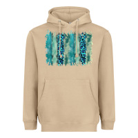 Mushroom turquoise leopard watercolor brushstroke background Heavyweight Hoodie - RanaPortraitStore