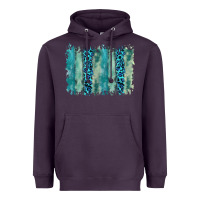 Plum turquoise leopard watercolor brushstroke background Heavyweight Hoodie - RanaPortraitStore