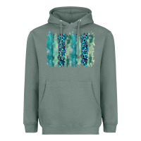 Sage turquoise leopard watercolor brushstroke background Heavyweight Hoodie - RanaPortraitStore