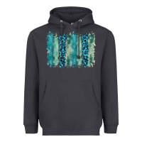 Smoke turquoise leopard watercolor brushstroke background Heavyweight Hoodie - RanaPortraitStore