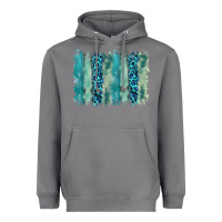 Storm turquoise leopard watercolor brushstroke background Heavyweight Hoodie - RanaPortraitStore
