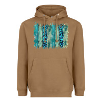 Toasted Coconut turquoise leopard watercolor brushstroke background Heavyweight Hoodie - RanaPortraitStore