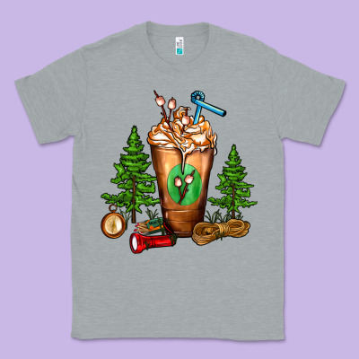 Camping Cold Drink Frappe Classic Tee Designed By Fadigitalartstudio