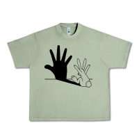 Oil Green rabbit hand shadow Urban Heavy Tee - linhVisuals