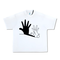 White rabbit hand shadow Urban Heavy Tee - linhVisuals