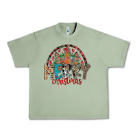 Oil Green Merry Christmas Urban Heavy Tee - CowhideDigitalArt
