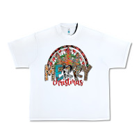 White Merry Christmas Urban Heavy Tee - CowhideDigitalArt