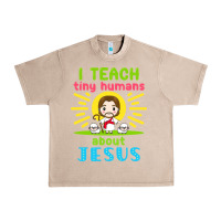 French Oak i teach tiny humans about jesus Urban Heavy Tee - linhVisuals