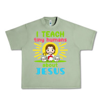 Oil Green i teach tiny humans about jesus Urban Heavy Tee - linhVisuals
