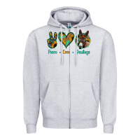 Heather Grey Peace Love Donkeys Zipper Hoodie - Jasminsmagicworld