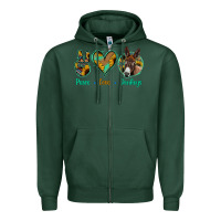 Sports Green Peace Love Donkeys Zipper Hoodie - Jasminsmagicworld