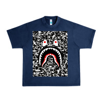 Navy Bape Shark Army Urban Heavy Tee - linhVisuals