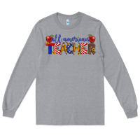 Heather Grey all american teacher Long Sleeve Tee - Artiststas