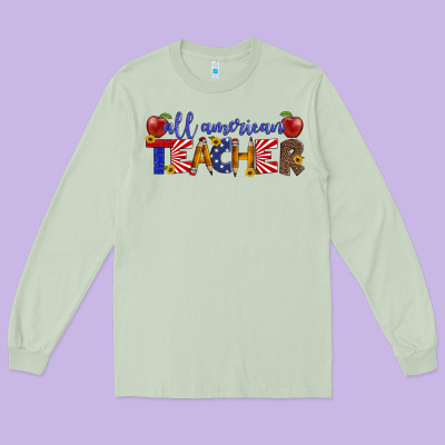 All American Teacher Long Sleeve Tee Designed By Artiststas