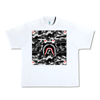 White Bape Shark Army Urban Heavy Tee - linhVisuals