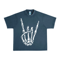 Midnight Navy rock on skeleton hand Urban Heavy Tee - linhVisuals