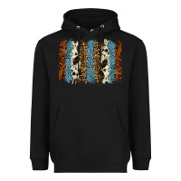 Black tool leather leopard cowhide backround Heavyweight Hoodie - RanaPortraitStore