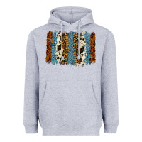 Heather Grey tool leather leopard cowhide backround Heavyweight Hoodie - RanaPortraitStore